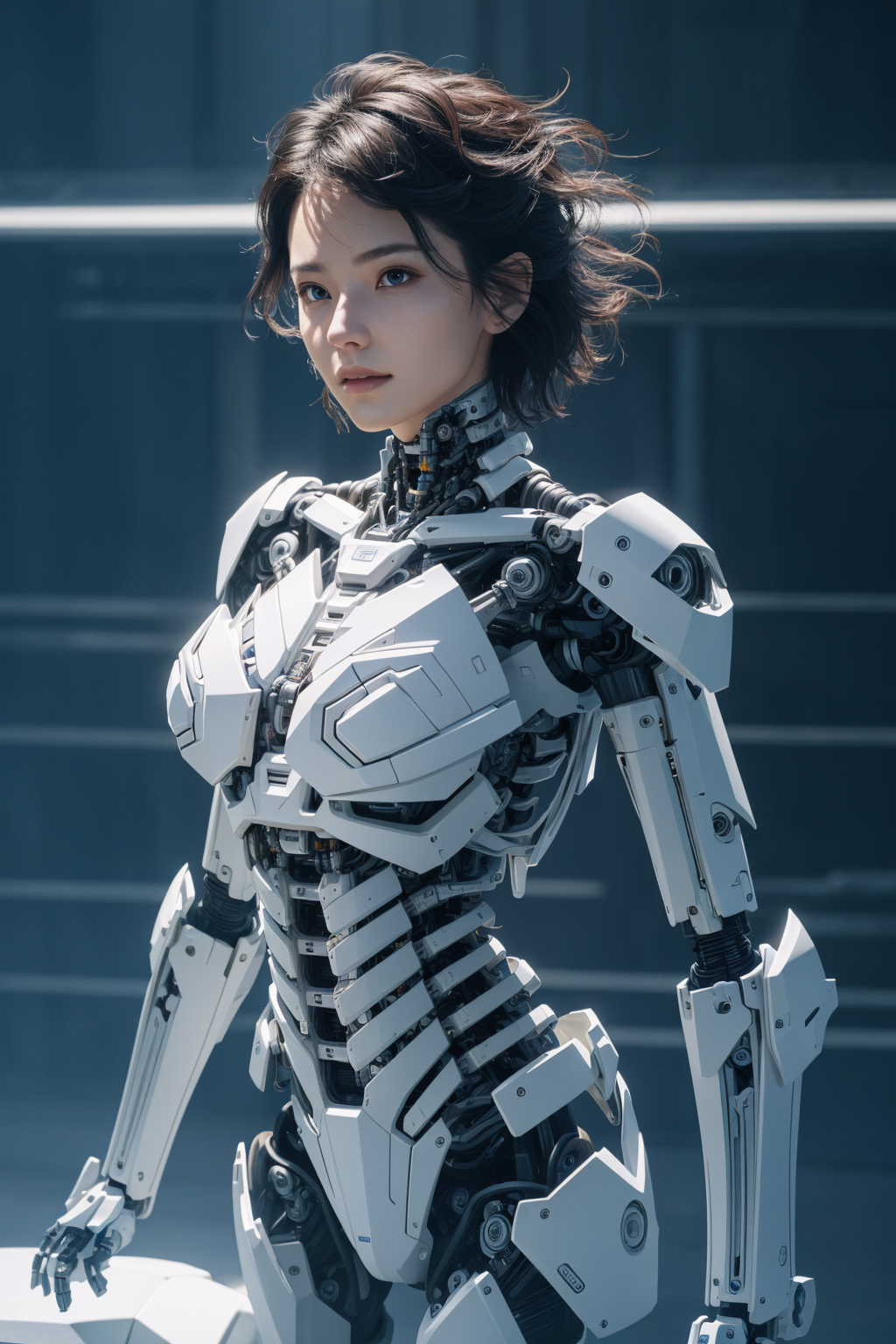 <lora:1girlmix:0.5>, complex 3d render ultra detailed of a porcelain woman cyborg, 1girl, (natural skin texture, realistic...